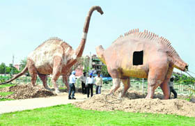 past perfect Structures of dinosaurs at the newly built Valley of Animals Garden in Sector 49, Chandigarh.