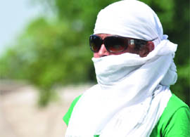 Delhi is in the grip of intense heat, with the maximum temperature settling four notches above the normal at 43.6 degree Celsius. 