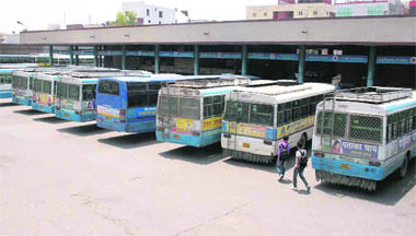 The Panipat bus stand wears a deserted look as Haryana Roadways' staff observed 'chakka jam' on Wednesday