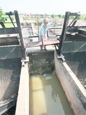 The sewerage treatment plant at Raipur Kalan where his body was found on Thursday. 