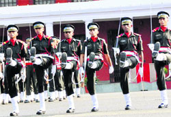 Award winners of the passing-out course at the Commandants parade at the IMA in Dehradun on Thursday.