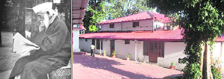 (Left) Abbas Tyabji in Mussoorie in 1935. (Right) The house in Mussoorie where Tyabji died on June 9, 1936