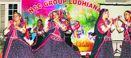 NCC cadets perform during a cultural festival in Ludhiana on Wednesday.