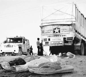 Twenty pilgrims were killed on Thursday when a truck ploughed into them while they were sleeping by the roadside. The pilgrims were on their way to a shrine beyond Dholka in Gujarat. The dead include nine women and two children.