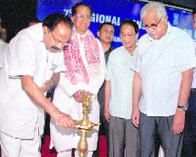 Union Law Minister M Veerappa Moily inaugurates the 7th Regional Consultation on Electoral Reforms in Guwahati on Sunday
