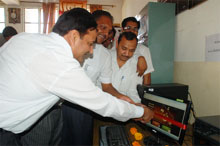 District and Sessions judge SK Aggarwal launching the official website of the District Bar Association in Bathinda on Monday.