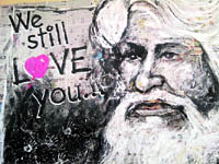 Amits painting of Hussain when he left India for Qatar.