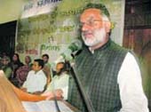 Kangra MP Rajan Sushant during a seminar in Shimla on Wednesday. 