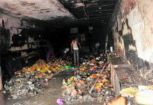 The bakery where a fire broke out in Dugri, Ludhiana, on Wednesday