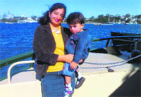 Fun Time: Sonia Sandhu with her son in Sydney 