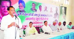 Uttarakhand Congress chief Yashpal Arya addresses party workers on the occasion of Rahul Gandhis birthday in Dehradun