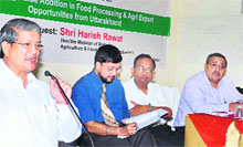 Union Minister of State for Food Processing and Agriculture Harish Rawat during a a convention in Haridwar on Monday. 