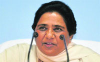 Uttar Pradesh Chief Minister Mayawati addresses a press conference in Lucknow on Tuesday.