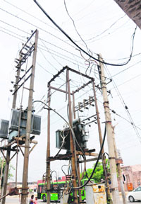 Already overburdened power transformers in the Industrial Area, Chandigarh have to bear the increased load of illegal kundi connections. 