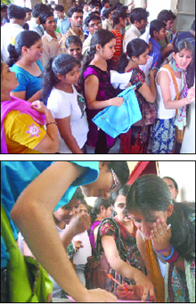 Admission seekers at Faculty of Arts at Delhi University on Wednesday