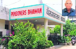 Selfless Service A building in the mini-secretariat that houses Pensioners Bhawan in Ludhiana (BR Kaushal inset)