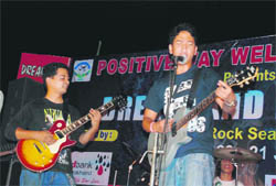 A local rock band gives a performance in Dehradun. 