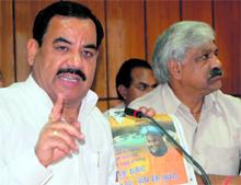 Leader of the Opposition HS Rawat at a press conference in Dehradun on Thursday