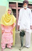 Keekar Singh, along with his wife Kulwant Kaur, in Khardi Karmarda village, close to the Line of Control