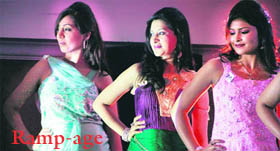 Models walk the ramp during a fashion show organised by the International Institute of Fashion Design in Jalandhar on Wednesday. 