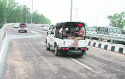 A view of the railway over bridge at Ropar