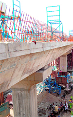 A new ramp coming up on the elevated road in Amritsar