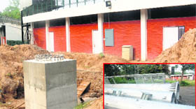 Electricty poles have been bought for floodlights at the Sector-16 cricket stadium in Chandigarh.