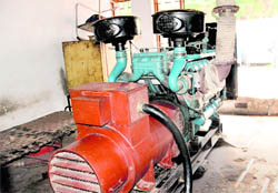 A non-functional generator lies in the basement of the municipal corporation building at Sector 17 in Chandigarh.