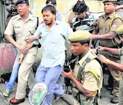 Krishak Mukti Sangram Samiti (KMSS) leader Akhil Gogoi being arrested in Guwahati on Friday in connection with Wednesday's bloody agitation at Dispur.