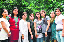 Law interns from Aligarh Muslim University in Dehradun on Saturday. 