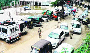 A view of the parking facility at McLeodganj. 