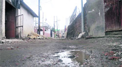 A road in a bad shape in the Race Course area, Dehradun.