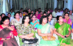 Members at the annual meeting of the Bharat Vikas Parishad in Haridwar on Monday