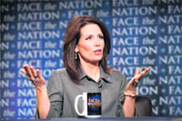 Michele Bachmann talks about jobs and Barack Obama on Face the Nation with Bob Schieffer on Sunday.