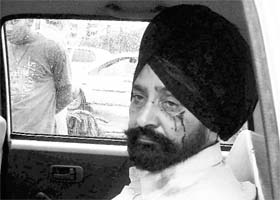 Kulraj Singh, an IRB head constable, who was beaten up and arrested for extracting money from shopkeepers