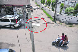 Eagle Eye CCTV camera installed at Sant Nagar in Ludhiana. 
