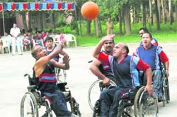 Disabled soliders defy all odds during a basketball match in Mohali
