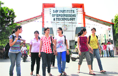 First year students of he DAV Institute of Engineering and Technology are all smiles. 