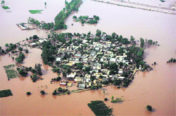 The villages under water in 2010. 