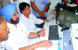 Capt Amarinder Singh inaugurates the newly computerised office of the DCC in Jalandhar on Friday