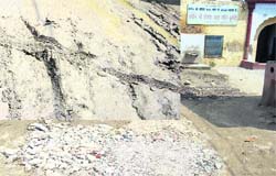 A road near Mata Bhadarkali Mandir in Jagraon in a bad shape 