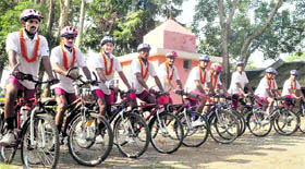 The expedition team in Dehradun on Saturday.