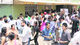 A large number of students turned up at DAV College, Sector 10, to buy prospectus on Monday