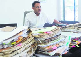 UT Assistant Estate Officer Rahul Gupta clears pending files at the Lake Sports Club