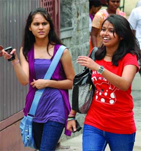 Students at Delhi University in New Delhi on Tuesday
