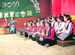 Students from the Tibetan Homes Foundation present a cultural programme in Mussoorie 