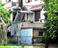 An illegal construction at a house in Chandigarh