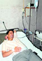 one of the patients under treatment at a hospital. 