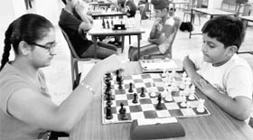 Students play a match at St Xaviers Senior Secondary School, Sector 44, Chandigarh, on Saturday.