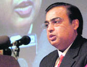 Reliance Industries Chairman Mukesh Ambani speaks at a CSR event in New Delhi on Sunday. 